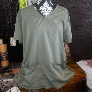 2XL Med Couture Olive Scrub Top